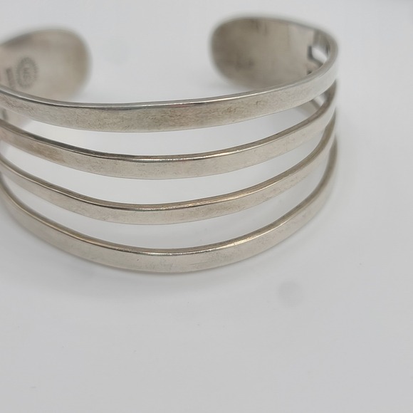 Vintage‎ Taxco Bracelet Sterling Silver Mexican Cuff  Size 6.5 - Picture 2 of 13